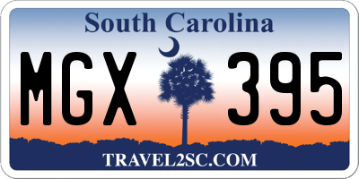 SC license plate MGX395