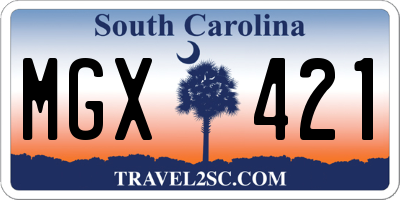 SC license plate MGX421
