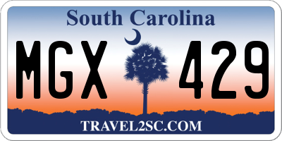 SC license plate MGX429