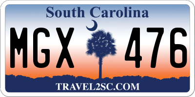 SC license plate MGX476