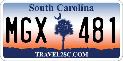 SC license plate MGX481