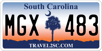SC license plate MGX483