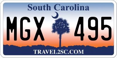 SC license plate MGX495