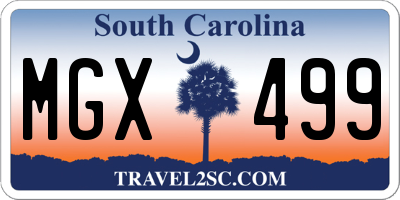 SC license plate MGX499