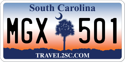 SC license plate MGX501
