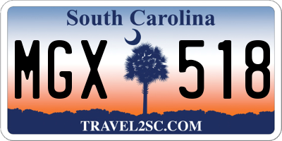 SC license plate MGX518