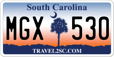 SC license plate MGX530