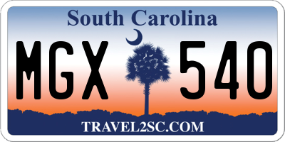 SC license plate MGX540