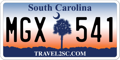 SC license plate MGX541