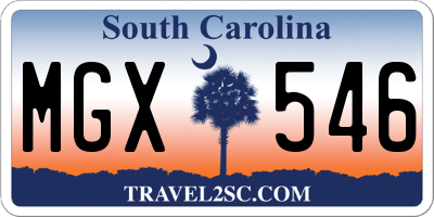 SC license plate MGX546