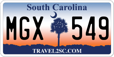 SC license plate MGX549