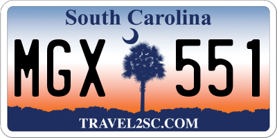 SC license plate MGX551