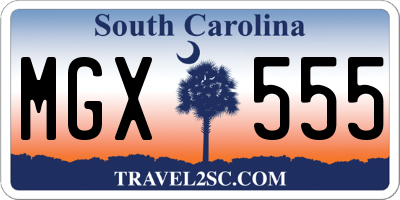SC license plate MGX555