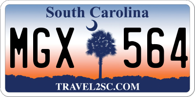 SC license plate MGX564