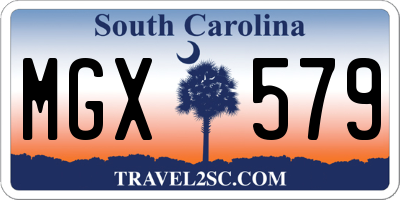 SC license plate MGX579
