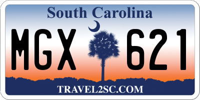 SC license plate MGX621