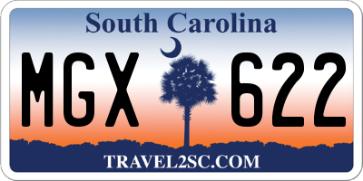 SC license plate MGX622