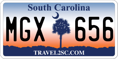 SC license plate MGX656