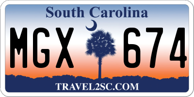 SC license plate MGX674