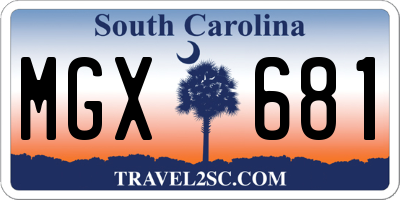 SC license plate MGX681