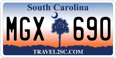 SC license plate MGX690