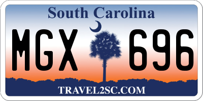 SC license plate MGX696