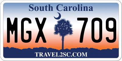 SC license plate MGX709