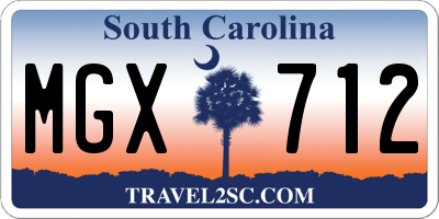 SC license plate MGX712