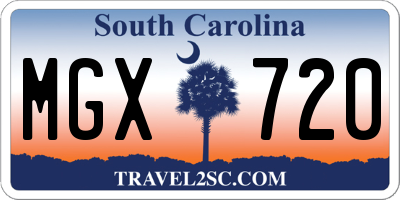 SC license plate MGX720