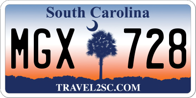 SC license plate MGX728