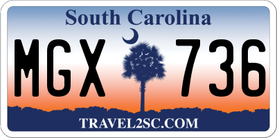 SC license plate MGX736