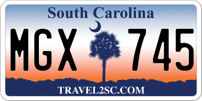 SC license plate MGX745
