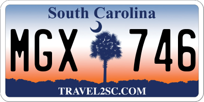 SC license plate MGX746