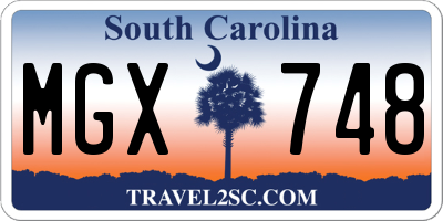SC license plate MGX748