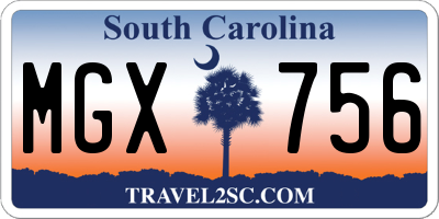 SC license plate MGX756