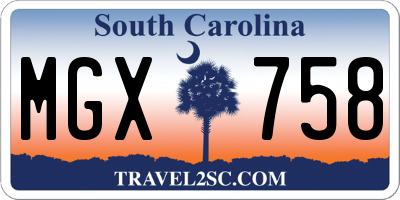 SC license plate MGX758