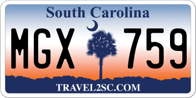 SC license plate MGX759