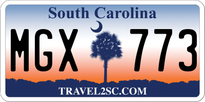 SC license plate MGX773