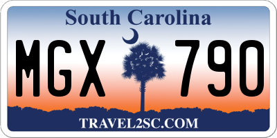 SC license plate MGX790
