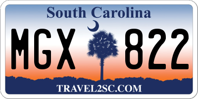 SC license plate MGX822