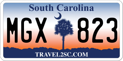 SC license plate MGX823