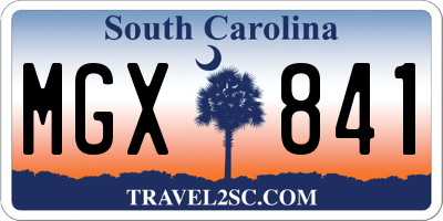 SC license plate MGX841