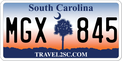 SC license plate MGX845