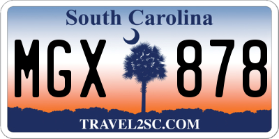 SC license plate MGX878