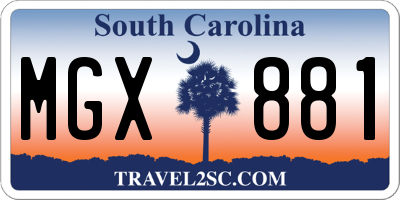 SC license plate MGX881