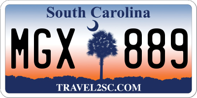 SC license plate MGX889