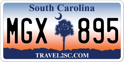 SC license plate MGX895