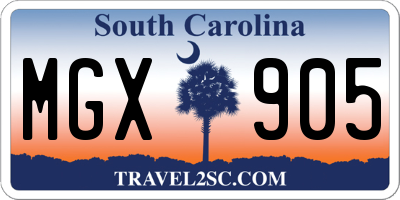 SC license plate MGX905