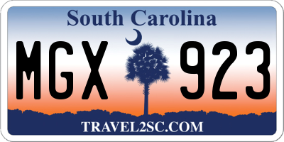 SC license plate MGX923