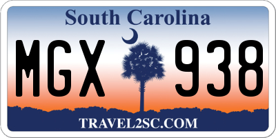 SC license plate MGX938